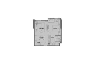 Condominium floor plan, 1 bedroom in Anil Sathorn 12 No. 11025
