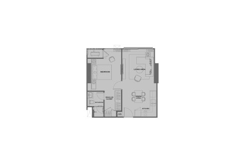 Condominium floor plan, 1 bedroom in Anil Sathorn 12 No. 11023 (2D)