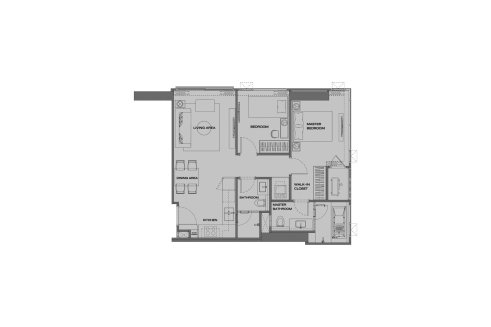 Condominium floor plan, 2 bedrooms in Anil Sathorn 12 No. 11029 (2D)