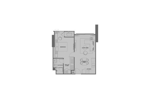 Condominium floor plan, 1 bedroom in Anil Sathorn 12 No. 11026 (2D)